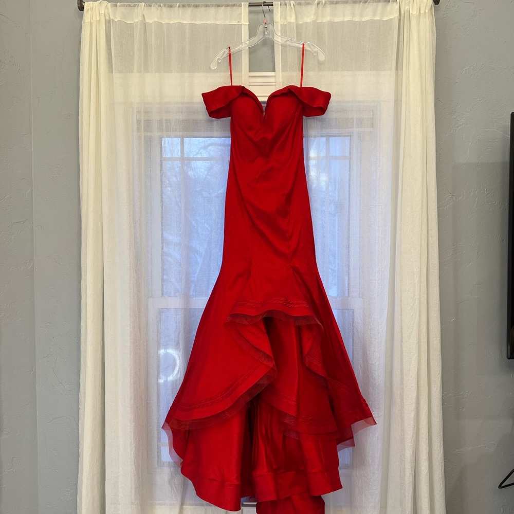Mac Duggal Red Ball Gown Size 4 | Pageant Gown, Prom